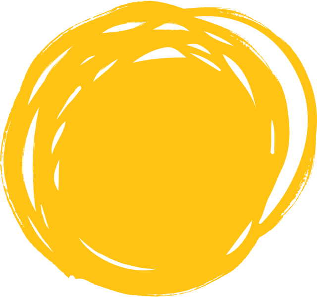 Decorative Yellow round scribble on top left